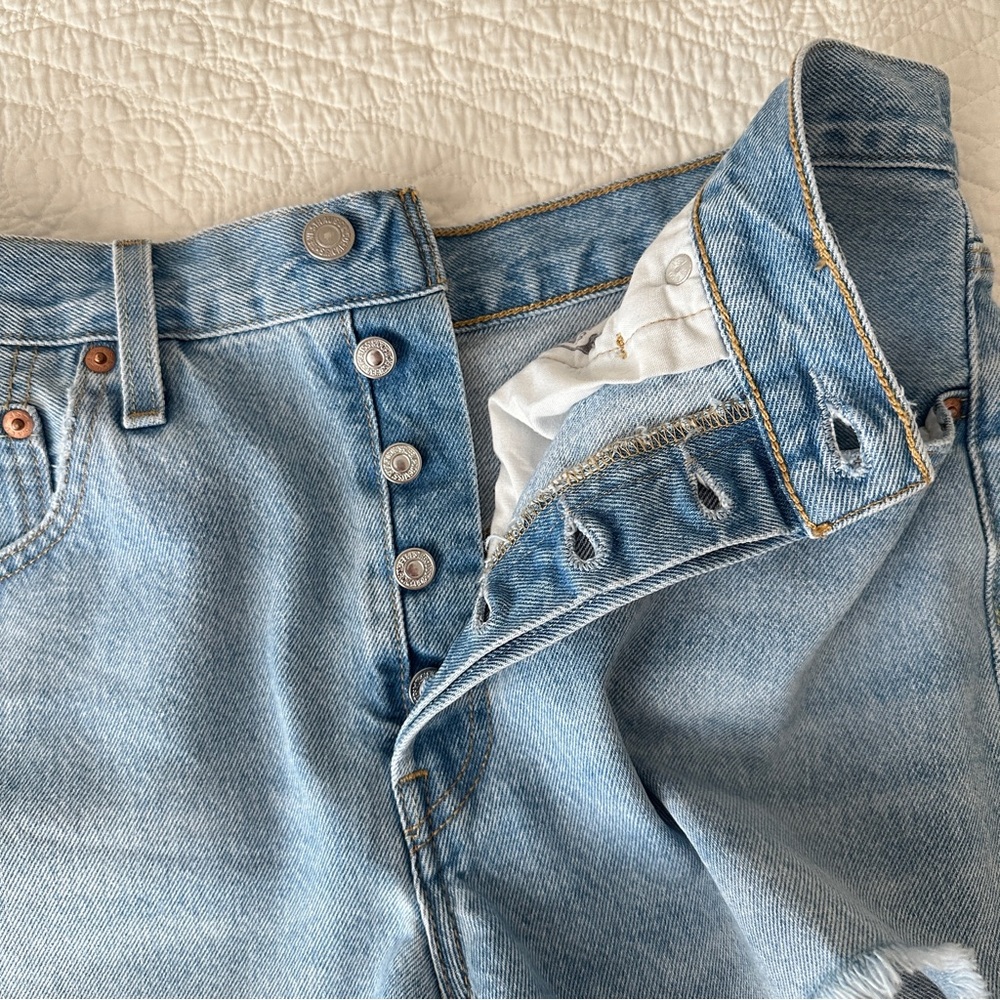 Levi’s Women's 501 Button Fly Cotton High-Rise Denim Shorts Luxor Baked Sz 30 - Picture 10 of 14
